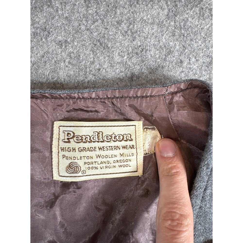 Vintage 70s Pendleton Single Breasted Waistcoat Vest Womens Small Gray Western - Picture 2 of 7